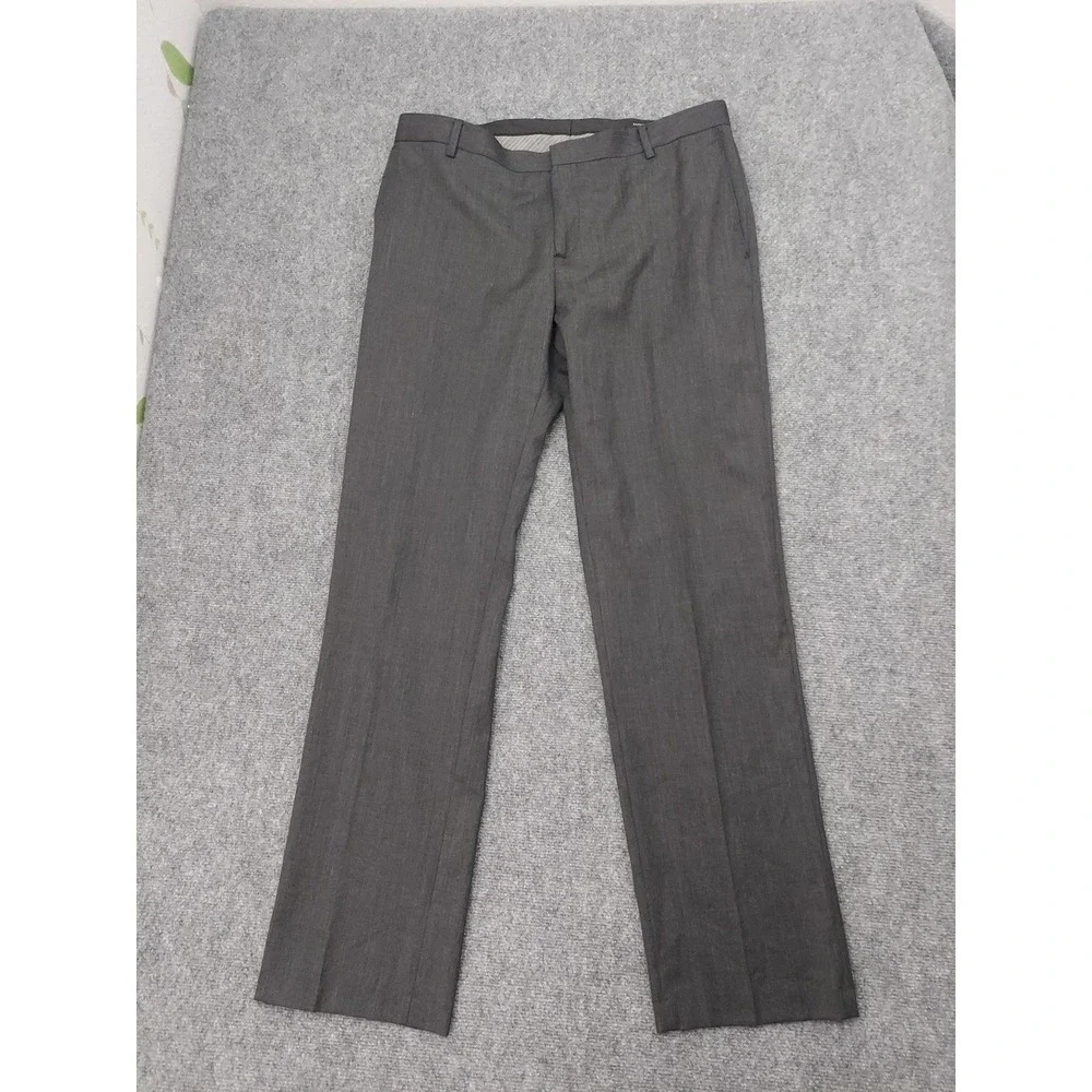Lot of 3 BANANA REPUBLIC Pants Men 36x34 Blue Gray Tailored Slim Non Iron Modern